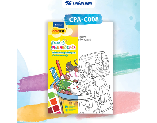 Tranh Tô Màu Nước Dạng Nén CPA-C008 Mẫu Đời Sống Vui Nhộn Thiên Long ảnh 1