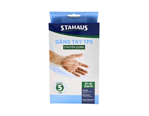Găng Tay TPE Size M Hộp 50 Cái Stahaus ảnh 0