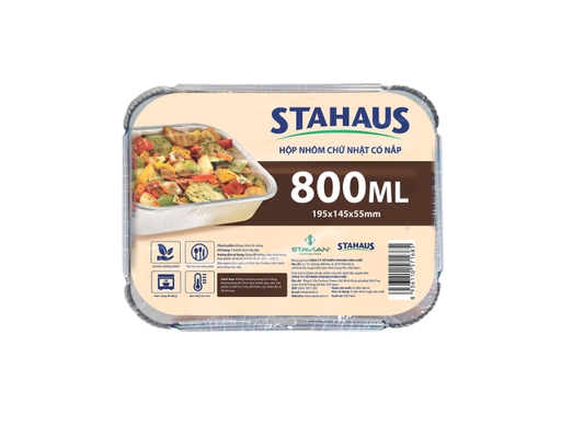 Hộp Nhôm Chữ Nhật Có Nắp 800ml Stahaus ảnh 0