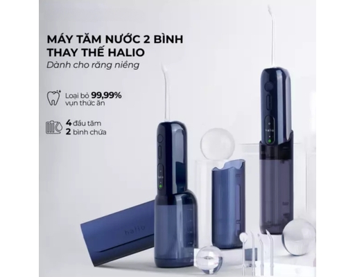 Máy Tăm Nước 2 Bình Thay Thế Ultraclean Express Hydro Floss Màu Xanh Halio ảnh 1