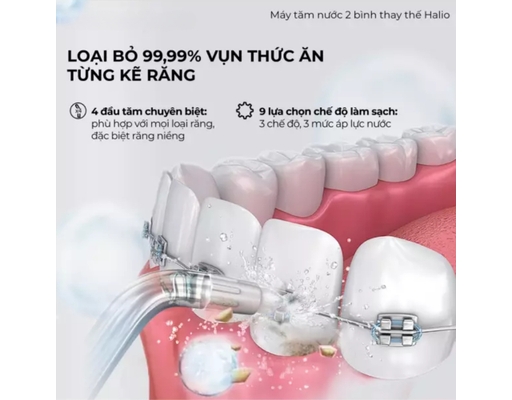 Máy Tăm Nước 2 Bình Thay Thế Ultraclean Express Hydro Floss Màu Hồng Halio ảnh 8