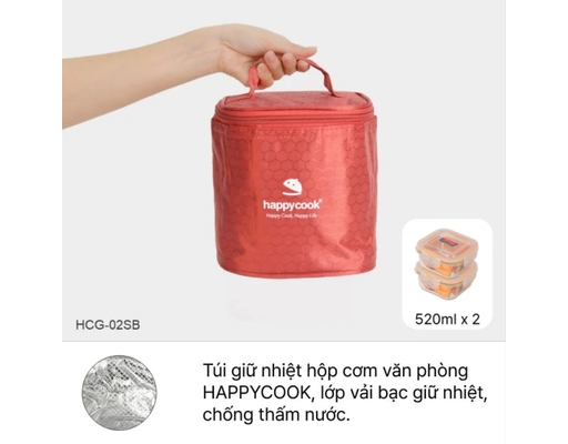 Bộ 2 Hộp Thủy Tinh Vuông HCG-02SB 520ml Happy Cook ảnh 1