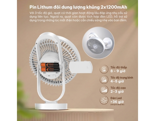 Quạt Sạc CRF1606 6W Comet ảnh 6