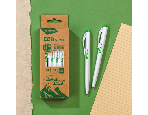 Bút Bi TL-037/ECO Mực Xanh Thiên Long ảnh 2