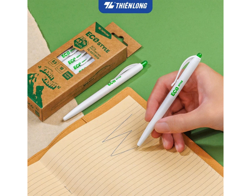 Bút Bi TL-037/ECO Mực Xanh Thiên Long ảnh 5