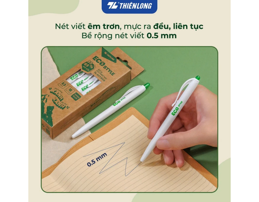 Bút Bi TL-037/ECO Mực Xanh Thiên Long ảnh 8