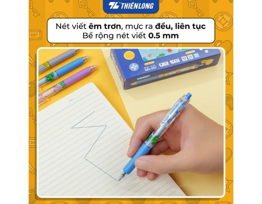 Bút Gel Quick Dry GEL-057 Mực Đen Thiên Long ảnh 7