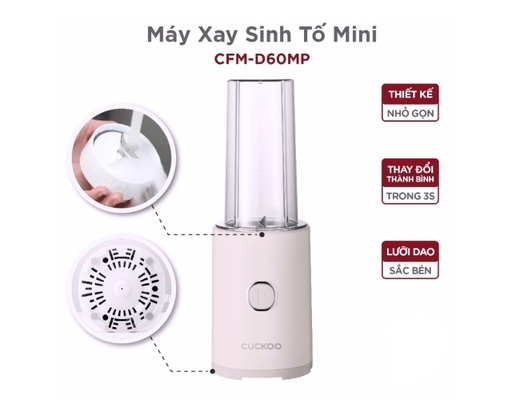 [Đặt Trước] Máy Xay Sinh Tố Mini CFM-D60MGW Màu Hồng Cuckoo ảnh 11