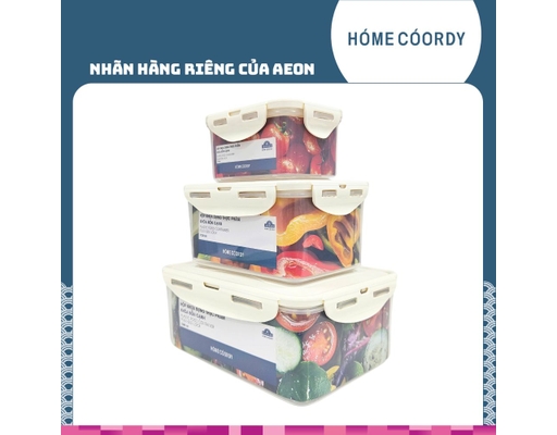 Bộ 3 Hộp Nhựa Đựng Thực Phẩm Khóa Bốn Cạnh HÓME CÓORDY ảnh 0