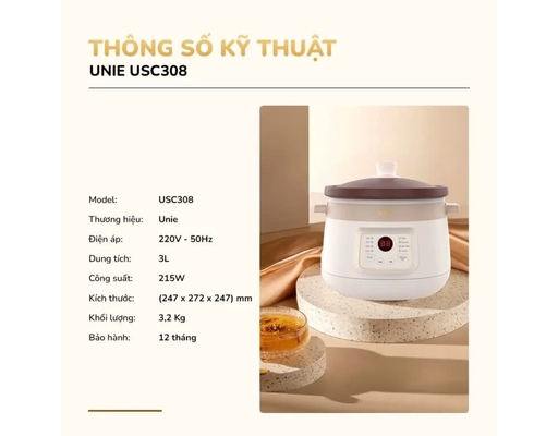 Nồi Kho Hầm Đa Năng USC308 Dung Tích 3L Unie ảnh 3