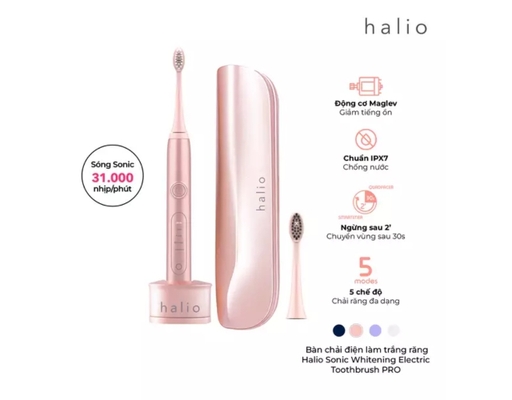 Bàn Chải Điện Sonic Whitening Pro Rose Gold Halio ảnh 4