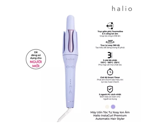 Máy Uốn Tóc Tự  Xoay Ion Âm HIC2201 Màu Tím Halio ảnh 2