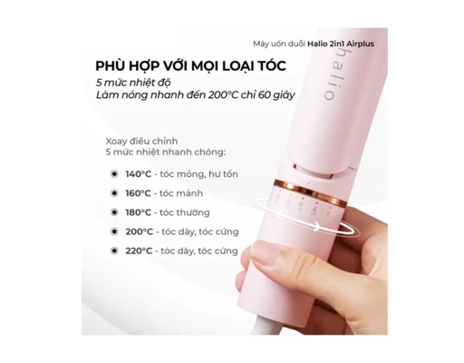 Máy Tạo Kiểu Tóc 2in1 Airplus HAS2405 Màu Hồng Halio ảnh 3