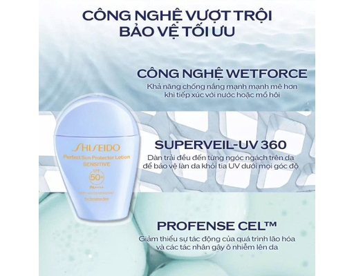 Sữa Chống Nắng Dành Cho Da Nhạy Cảm Thế Hệ Mới Perfect Sun Protector Lotion Sensitive 50ml SHISEIDO ảnh 1
