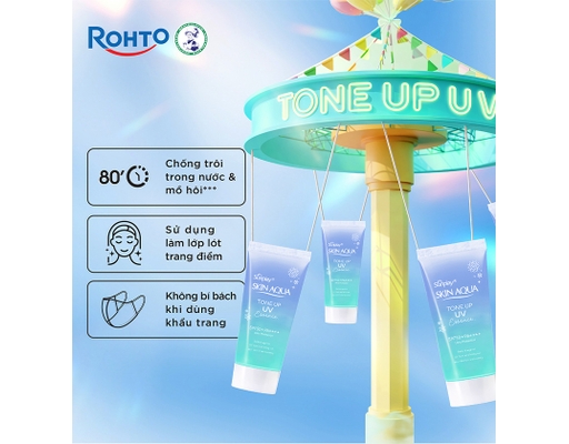 Tinh Chất Chống Nắng Hiệu Chỉnh Sắc Da Skin Aqua Tone Up Essence Blue SPF50 PA++++ 50g Sunplay ảnh 6