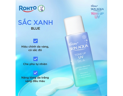 Sữa Chống Nắng Hiệu Chỉnh Sắc Da Skin Aqua Tone Up Milk Blue SPF50 PA++++ 50g Sunplay ảnh 5