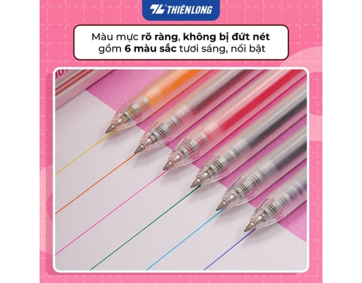 Bút Gel GEL-050 Mực Hồng Thiên Long ảnh 5