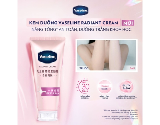 Kem Dưỡng Thể Nâng Tông Radiant Cream SPF30+ PA++ 150g Vaseline ảnh 4