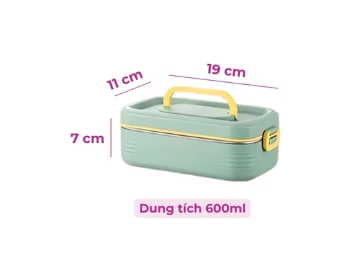 Camen Cơm Màu Cam/Xanh 1 Ngăn 0.6L Tuyết Mai ảnh 1