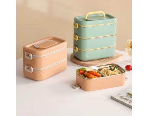 Camen Cơm Màu Cam/Xanh 2 Ngăn 1.2L Tuyết Mai ảnh 6
