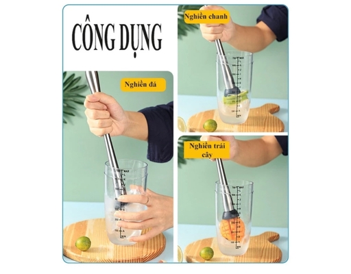 Cây Giã/Dầm Inox Đầu Nhựa 25cm Tuyết Mai ảnh 2
