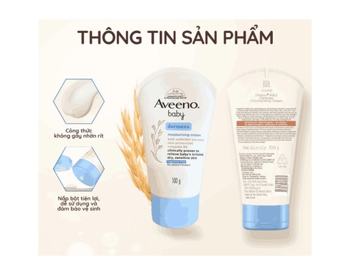 Kem Dưỡng Ẩm Làm Dịu Da Ngứa, Dễ Chàm Dermexa 100g Aveeno Baby ảnh 4