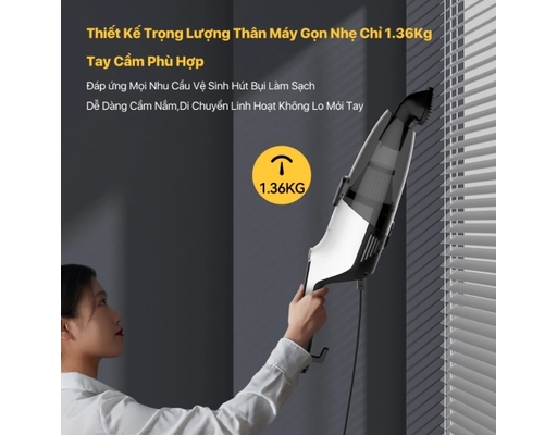 Máy Hút Bụi Cầm Tay Deerma DX120C Màu Xám Deerma ảnh 3