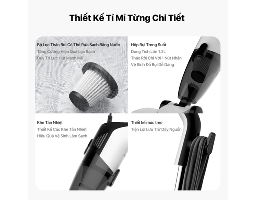 Máy Hút Bụi Cầm Tay Deerma DX120C Màu Xám Deerma ảnh 5