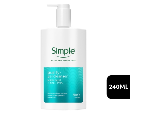Gel Rửa Mặt Sạch Thoáng Cho Da Dầu Mụn Purify+ 240ml Simple ảnh 0
