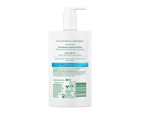 Gel Rửa Mặt Dưỡng Ẩm Cho Da Khô Hydrate+ 240ml Simple ảnh 1