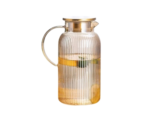 Bộ Bình Ly Thủy Tinh Nắp Inox Sea Sọc Vàng 7 Món Deli ảnh 1
