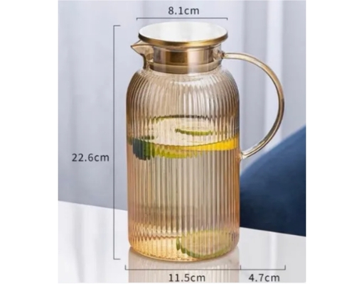 Bộ Bình Ly Thủy Tinh Nắp Inox Sea Sọc Vàng 7 Món Deli ảnh 3