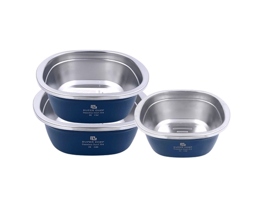 Thau Vuông Màu Inox 304 28cm Super Chef ảnh 1