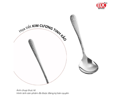 Vỉ 2 Muỗng Cà Phê Ngắn Inox 304 Kim Cương Bếp Xinh ảnh 2