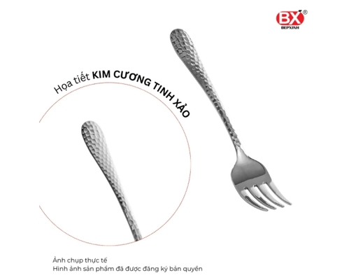 Vỉ 2 Nĩa Ăn Inox 304 Kim Cương Size Nhỏ Bếp Xinh ảnh 2
