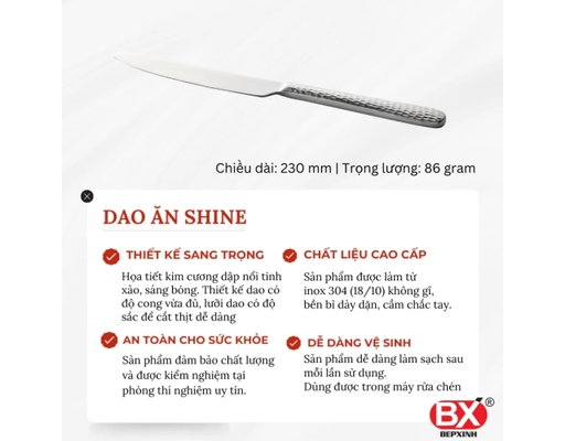 Bộ Dao Muỗng Nĩa Ăn Beefsteak Kim Cương Bếp Xinh ảnh 8