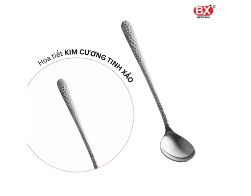 Vỉ 2 Muỗng Cà Phê Dài Inox 304 Kim Cương Bếp Xinh ảnh 2