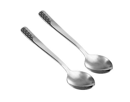 Vỉ 2 Muỗng Ăn Lớn Inox Xoáy Hoa Bếp Xinh ảnh 0