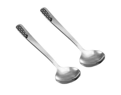 Vỉ 2 Muỗng Súp Tròn Inox  Xoáy Hoa Bếp Xinh ảnh 0