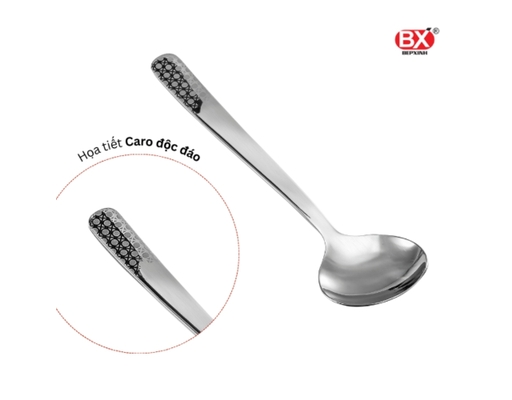 Vỉ 2 Muỗng Súp Tròn Inox  Xoáy Hoa Bếp Xinh ảnh 2
