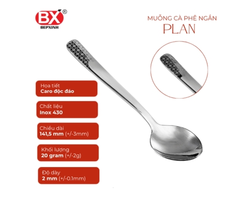 Vỉ 2 Muỗng Cà Phê Ngắn Inox Xoáy Hoa Bếp Xinh ảnh 1