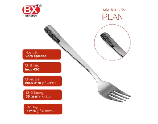 Vỉ 2 Nĩa Ăn Inox Xoáy Hoa Size Lớn Bếp Xinh ảnh 1