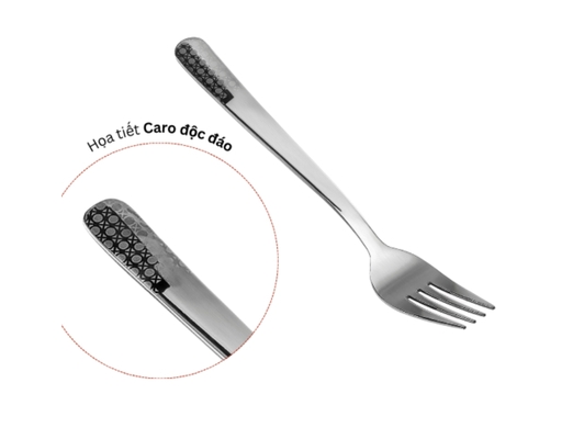 Vỉ 2 Nĩa Ăn Inox Xoáy Hoa Size Lớn Bếp Xinh ảnh 2
