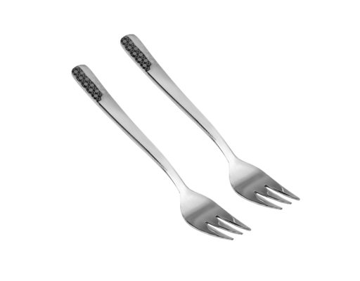 Vỉ 2 Nĩa Ăn Inox Xoáy Hoa Size Nhỏ Bếp Xinh ảnh 0