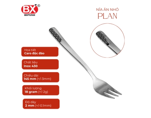 Vỉ 2 Nĩa Ăn Inox Xoáy Hoa Size Nhỏ Bếp Xinh ảnh 1