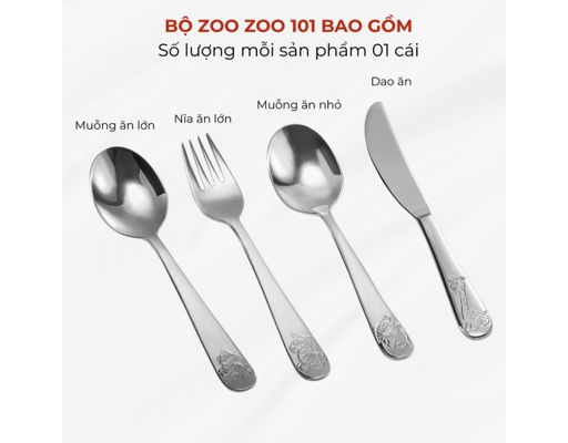 Bộ Đồ Ăn Inox Zoo Zoo Bếp Xinh ảnh 2
