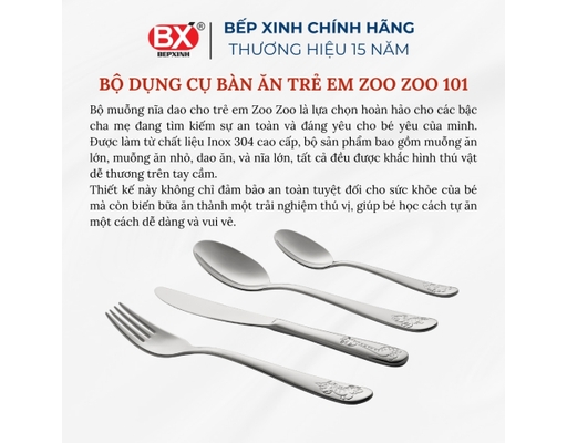 Bộ Đồ Ăn Inox Zoo Zoo Bếp Xinh ảnh 6