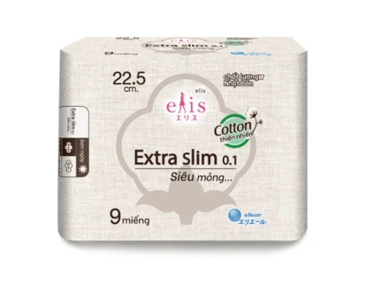Băng Vệ Sinh Siêu Mỏng Extra Slim Cánh 0.1 22.5cm 9 Miếng Elis ảnh 0