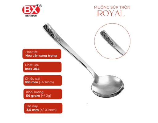 Vỉ 2 Muỗng Súp Tròn Hoàng Gia Bếp Xinh ảnh 1