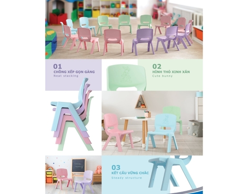 Ghế Nhựa Bunny Có Tựa Lưng 34.2x33.2x43.9cm Duy Tân ảnh 9